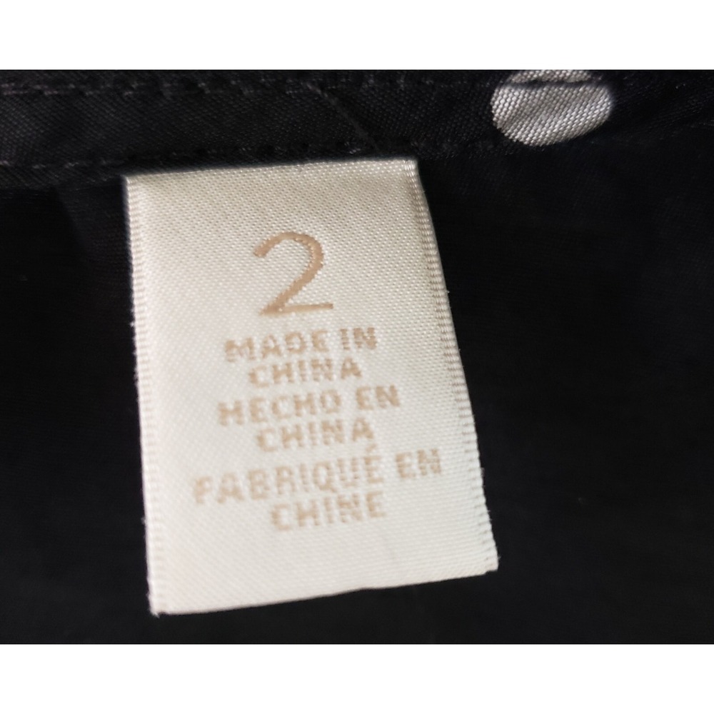 Chicos Cardigan Top Sz 2 Black White Polka Dot 3/4 Sleeve Open Front Nylon Blend - Picture 4 of 6